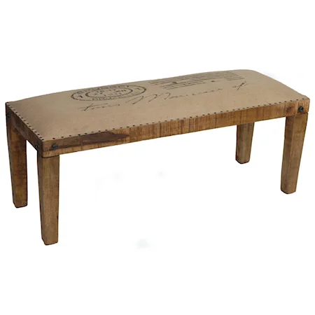 Bengal Manor Mango Wood Burlap Bench